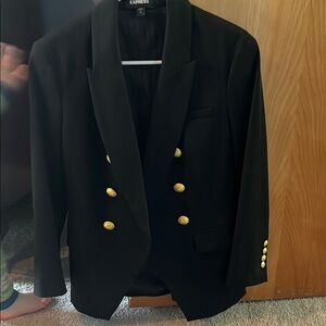 Express Black Blazer with Gold Buttons